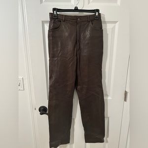VINTAGE Brown Leather Pants